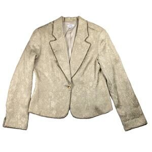 Cache Gold Brocade Blazer with Beaded Trim Size Large